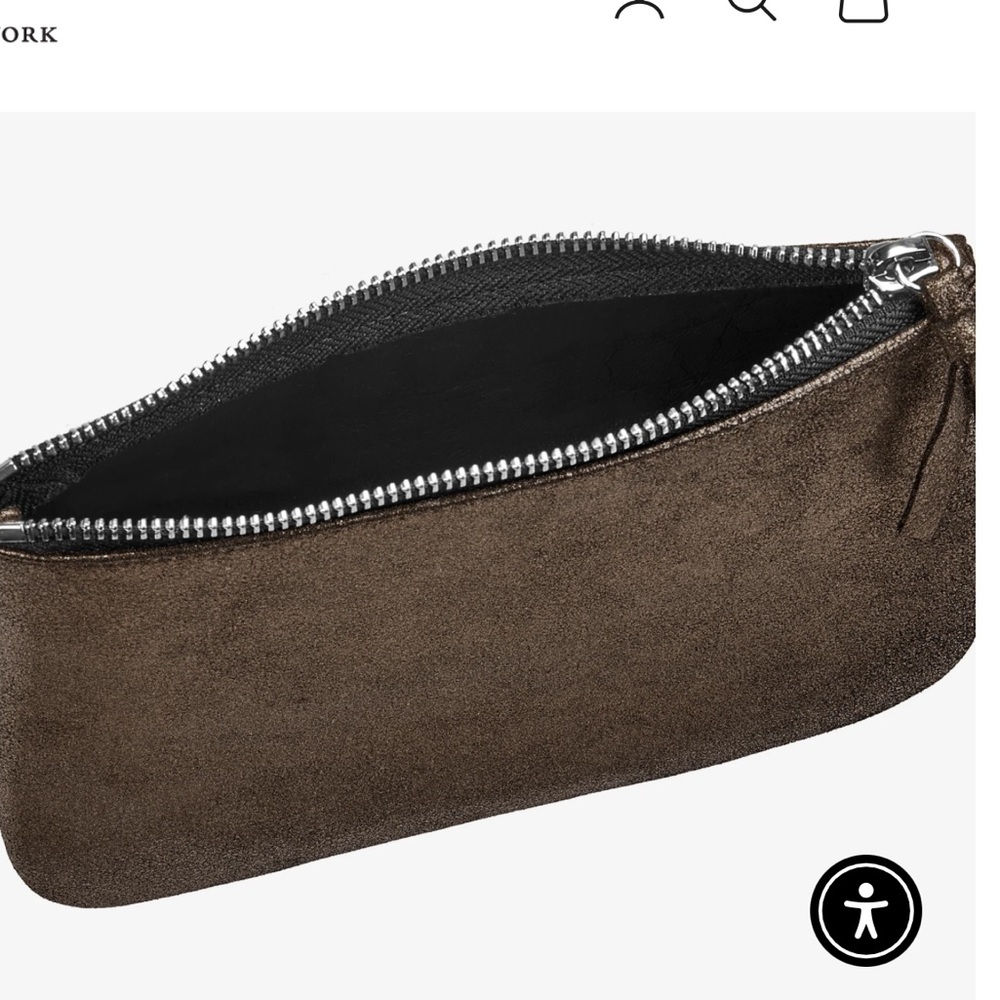 Gigi New York Medium Pouch, Bronze Goatskin Leather